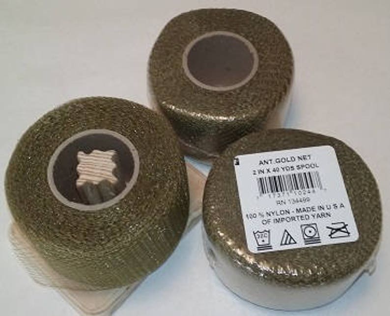 Nylon Net 2 Inch Strips Antique Gold 40 Yards Long Scrubbie Supplies