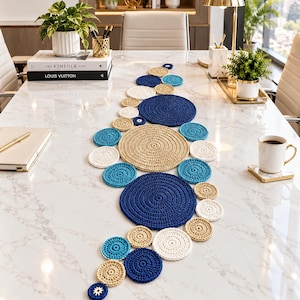 Elegant Handmade Crochet Table Runner for Dining Decor,Knitted Table Runner, Handmade Table Mat,Handmade Home Decor, Halloween gift