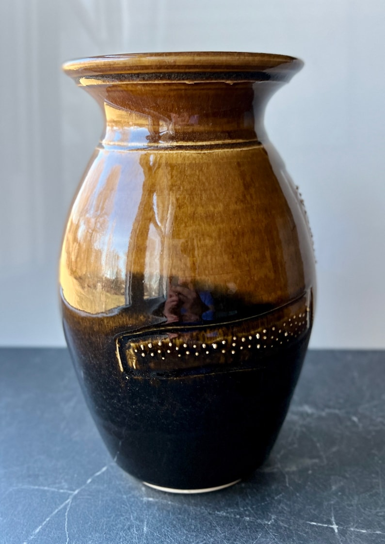 Large Raised-Dot & Carved Vase by Mark Barta — detail view 5