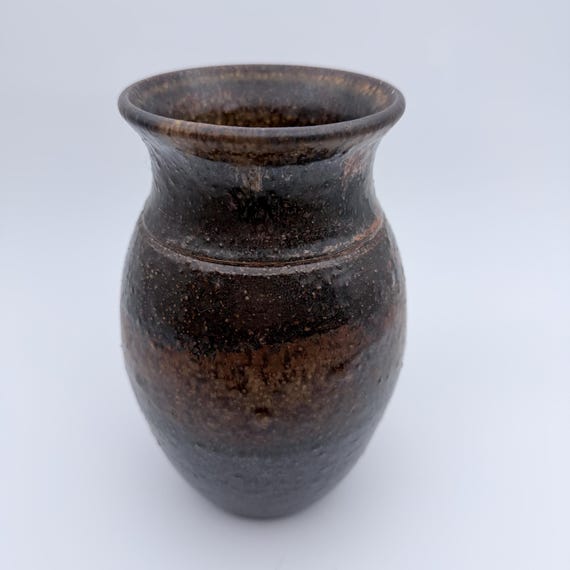 Textured Brown & Copper Vase, view 3