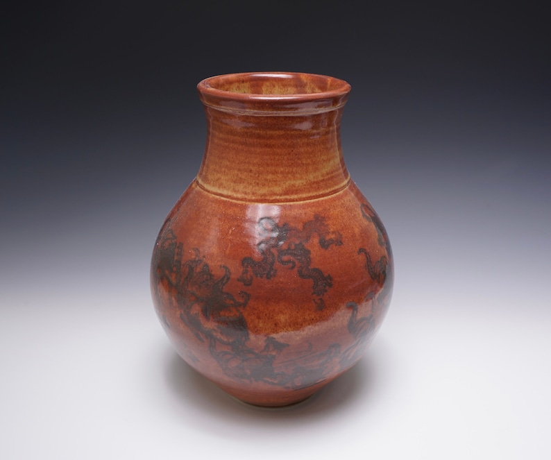 Large Stamped Shino Vase by Mark Barta — detail view 3