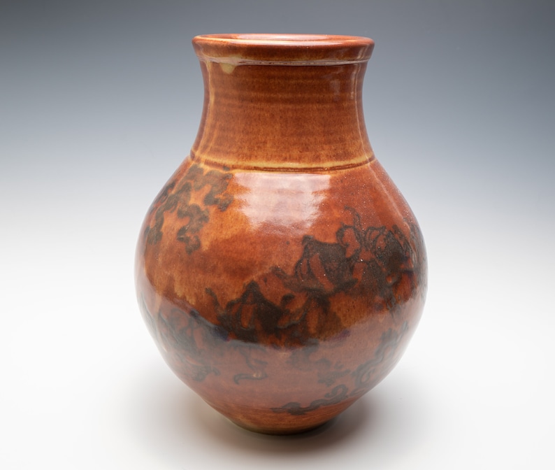 Large Stamped Shino Vase by Mark Barta — detail view 2