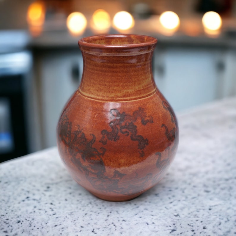 Large Stamped Shino Vase