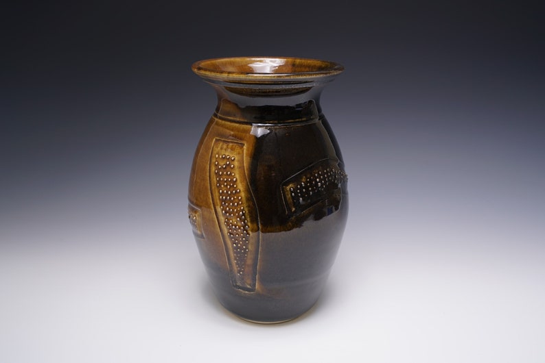 Large Raised-Dot & Carved Vase