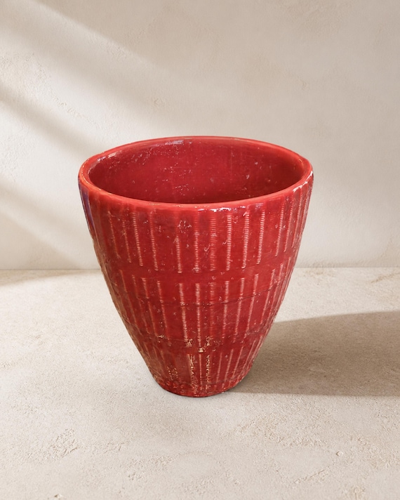 Red 3D-Printed Vase · 5 in by Mark Barta