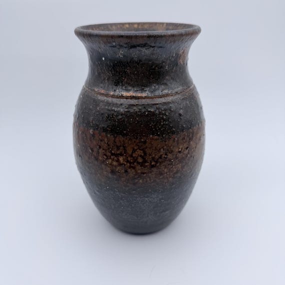 Textured Brown & Copper Vase, view 5