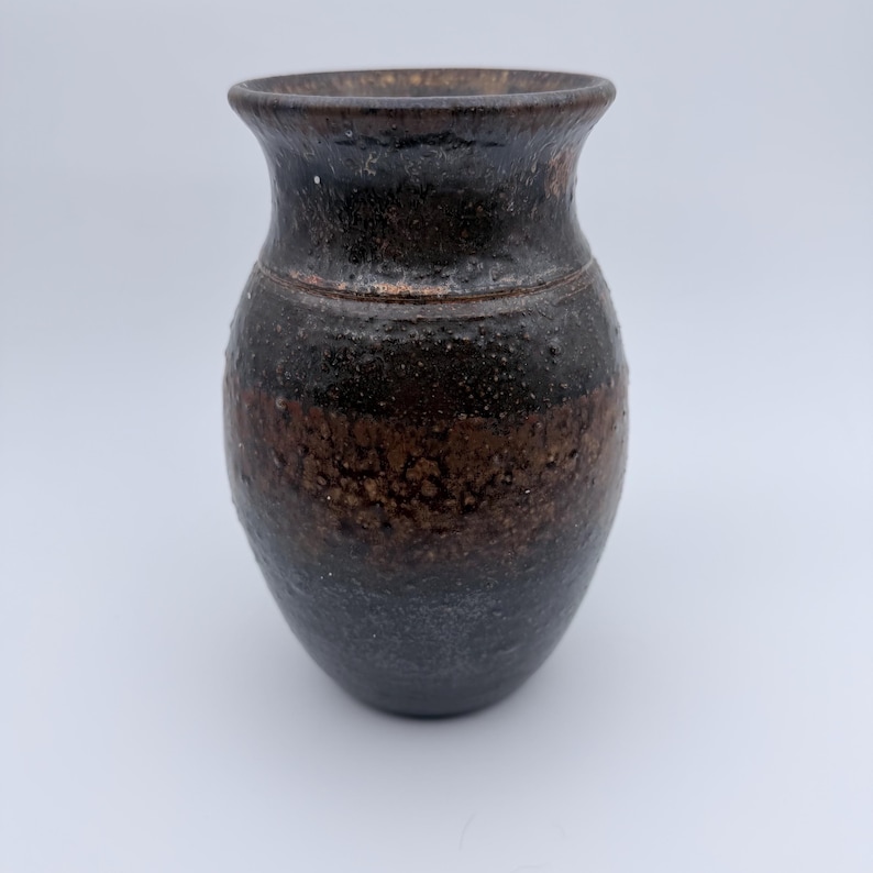 Textured Brown & Copper Vase by Mark Barta — detail view 5