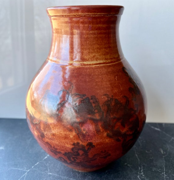 Large Stamped Shino Vase, view 4