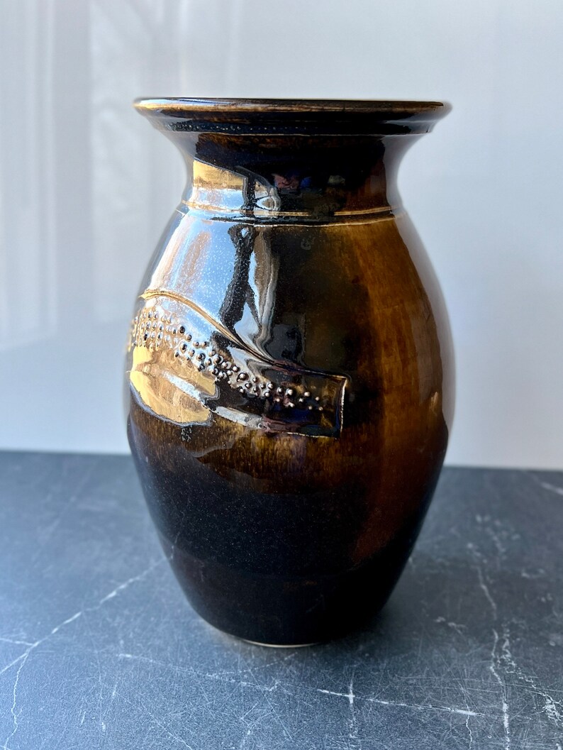 Large Raised-Dot & Carved Vase by Mark Barta — detail view 3