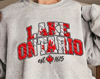 Lac Ontario, Canada (PNG), motif vintage canadien pour t-shirt, illustration pour t-shirt Canada, feuille d'érable (PNG), téléchargement numérique du lac Ontario