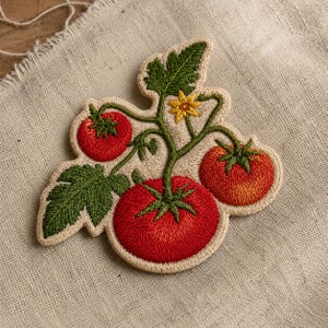 Tomato Iron On Patches, Cute Vegetable Embroidered Patch for Jackets, Bags, Jeans and DIY Clothing