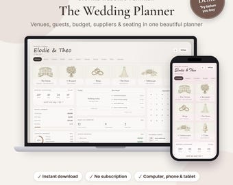 Hochzeitsplanungs-App | Budget-Tracker, Gästeliste & Zu-/Absagen, Sitzplan, Location-Vergleich | Keine Mitgliedschaft erforderlich