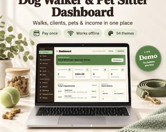 Dashboard für Hundeausführer und Tierbetreuer | App zur Kunden-, Buchungs- und Einnahmenverwaltung, funktioniert offline