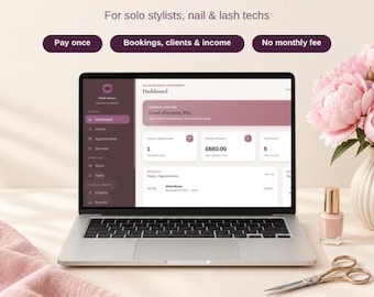 Salon-Business-Dashboard für Einzelstylisten | App zur Kunden-, Termin- und Umsatzverfolgung | Haare, Nägel, Wimpern