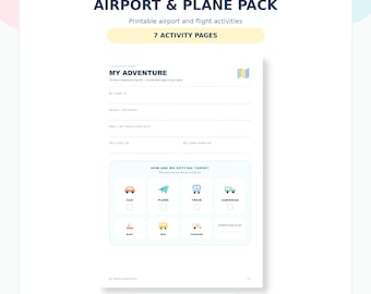 Flugzeug-Aktivitätenpaket für Kinder | Druckbare Flugspiele & Flughafen-Bingo | Alter 5-10