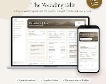 Hochzeitsplaner (Redaktionell) | Gästeliste, Budget, Sitzordnung (Digitaler Download)