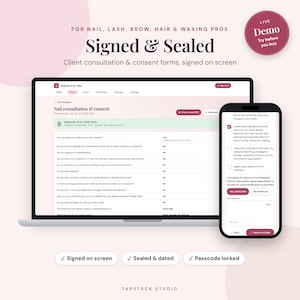 Formulaires de consentement client numériques pour les professionnels de la beauté | Signés et scellés (Téléchargement numérique)