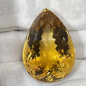 100% Natural Citrine 88.50 CT step Pear cut / Brazilian Citrine 35x24.50x19.50 MM Big size for gem lovers.