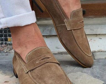 Leather Penny Loafers, Classic Slip-On Dress Shoes, Smart Casual Footwear