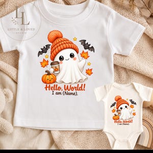 Personlig nyföddbody och småbarnströja, Hello World babyoutfit
