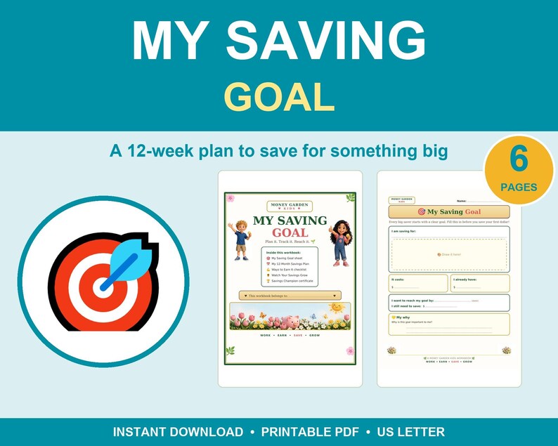 Saving Guide.pdf Savings Goal Tracker for Kids, 12-week Printable Savings Plan, Kids ...