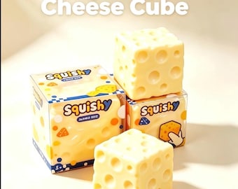 Juguete blando gigante con forma de queso / Juguete sensorial antiestrés de moda en TikTok (7 cm)
