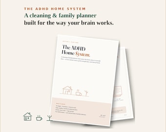 ADHD Cleaning Planner Bundle, Editable + Printable Home Reset & Family Chore Chart, Daily Weekly Checklist, 42 Pages + 9 Bonus Tools, PDF