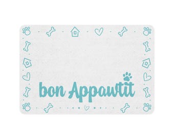 Bon Appawtit Voerbakmat voor Huisdieren | Waterdichte Voerbakmat voor Honden en Katten | Antislip Voerbakmat | Leuke Voerbakmat | Cadeau voor Dierenliefhebbers