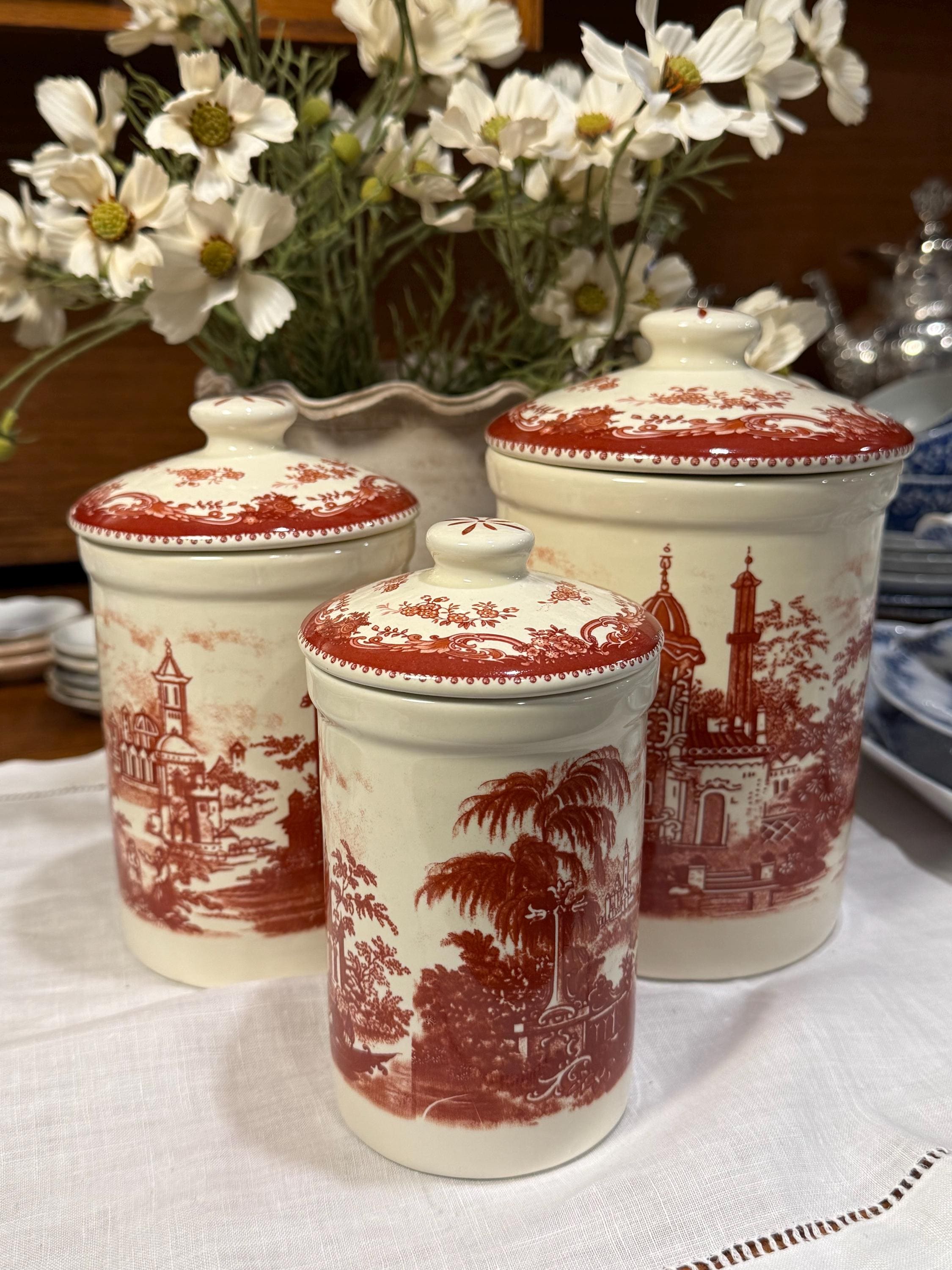 Canister Set Antique Vintage - Etsy