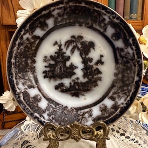 Antique Podmore Walker & Co COREAN Pattern Mullberry 5.75" Berry Bowl 1834-1856