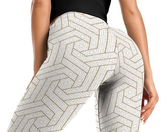 Gold Pattern Hot Yoga Pants