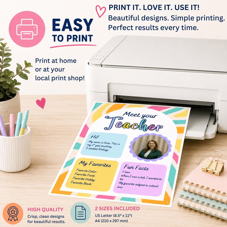 Meet the Teacher Template, Editable Canva Flyer, Teacher Introduction ...