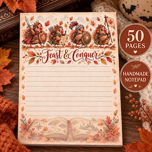 Notizblock mit Fantasie-Truthahn-Motiv für Thanksgiving | Handgefertigtes Geschenk für Bücherliebhaber (50 Seiten)