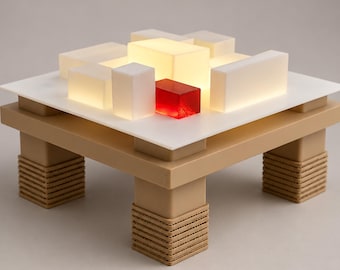 Binala | Geometric Table Lamp – Sculptural USB Ambient Light – Handmade Modern Home Decor