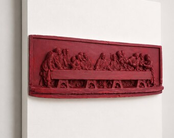The Last Supper Relief | Handmade Stone Plaque | Christian Decor | Minimal Biblical Art