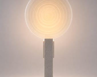 Mercek Modern Sculptural Table Lamp, 3D Printed Ambient LED Light