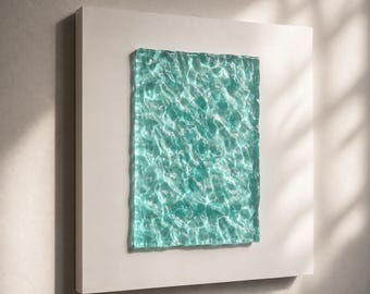 Water Wall Relief | Handmade Stone & Resin Art | Minimal Contemporary Decor