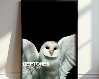 Deftones Diamond Eyes Poster, Owl Album Wall Art, Alternative Metal Music Print, Dark Room Decor, Rock Fan Gift, Band Artwork Wall Poster