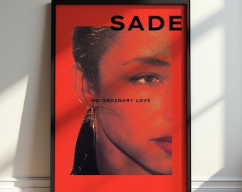 Sade No Ordinary Love Poster, Sade Adu Wall Art, Soul R&B Music Print, Red Bedroom Decor, Singer Fan Gift, Vintage Album Artwork Print