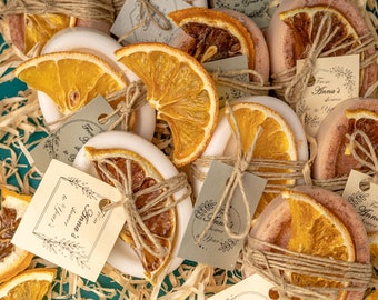 Wedding favors Bulk guest soap favors Baby shower favors Organic soap bars with dried orange and lemon  Artisan soap