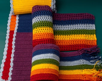 LGBTQ gay pride crochet scarf Rainbow hand knit scarf Queer pride clothing