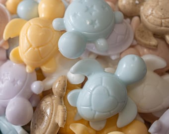 Schildpadvormige mini-zeeprepen geitenmelk kleine reiszeep voor kinderen: gunsten voor babyshowers