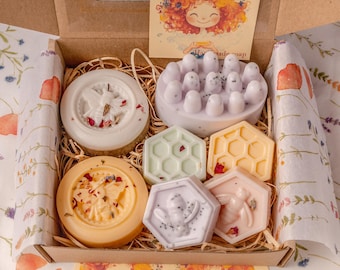 Self care gift box Honey soap facial Homemade goat milk soap bars Organic Zero waste soap