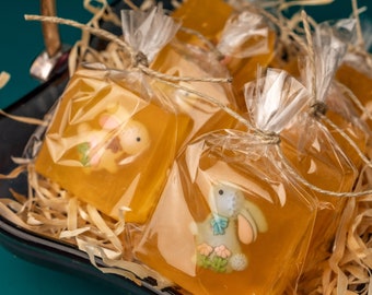 Easter soap favors Kids soap with toy Honey mini soap bars Kids birthday party favors Bulk soap favors