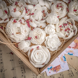 Flower soap gift box Mothers day gift Decorative soap bars Pink white blue Easter gift box Bridal shower gift idea