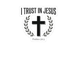 I Trust in Jesus Cross Sticker | Psalms 56:3 Vinyl Decal
