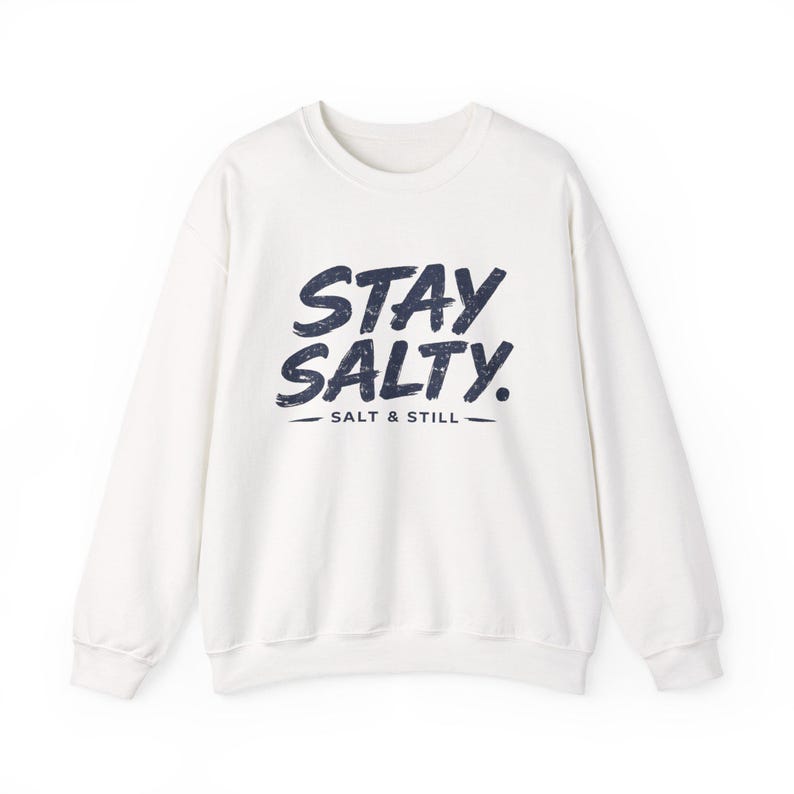 Stay Salty Küsten-Sweatshirt, Vintage-inspiriertes Rundhals-Sweatshirt, Geschenk für Strandliebhaber Bild 3