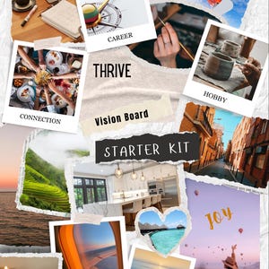 Digital Vision Board Starter Kit | Manifestation Vision Board Template | Dream Life Collage | Goal Setting & Visualization