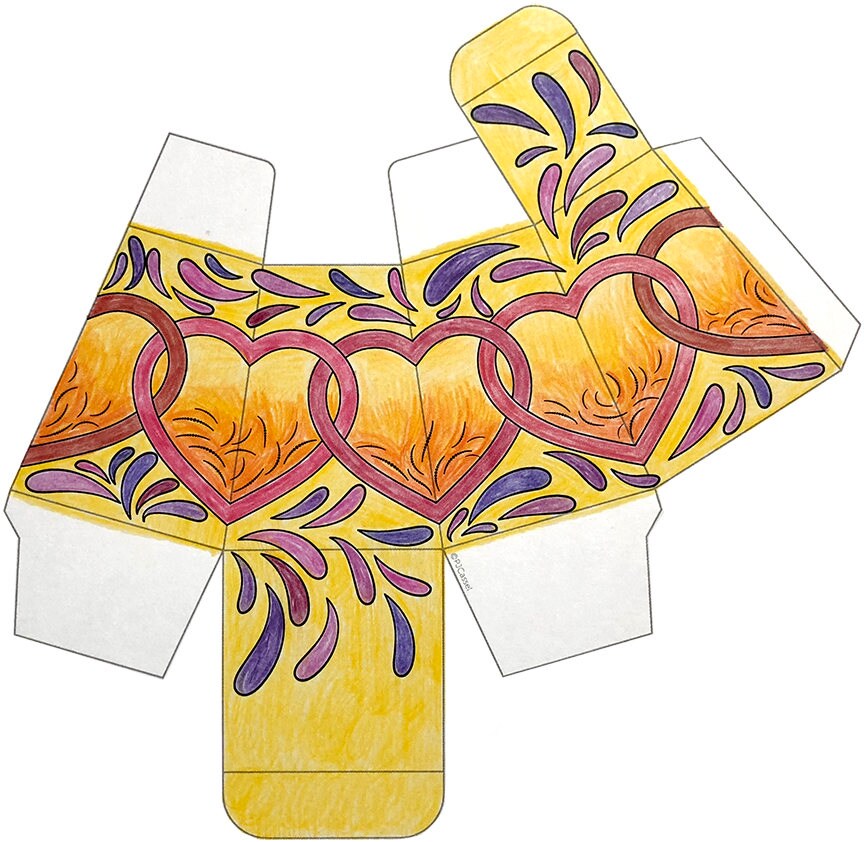 Coloring Pages: 2 Designs, Color, Cut Out and Assemble Boxes. - Etsy