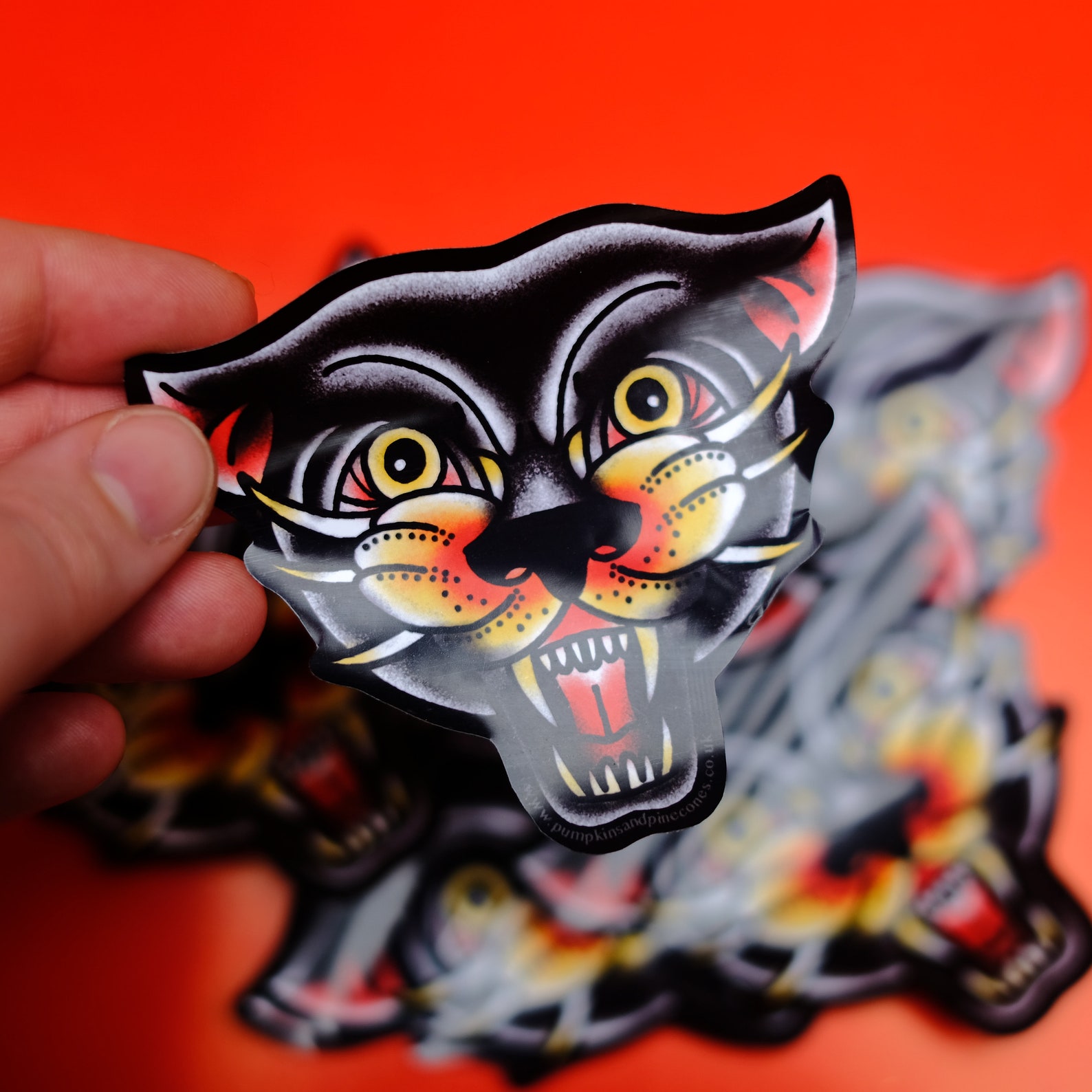 Traditional Style Tattoo Black Panther Vinyl Sticker - Etsy